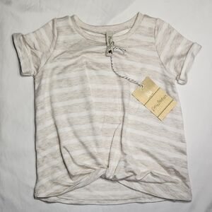 Pomelo Girls 4T Striped Short Sleeve Twist Front Tee NWT